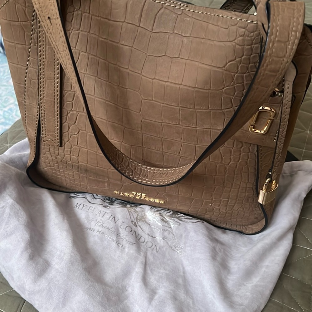 Marc Jacobs Brown Croc-Embossed Tote